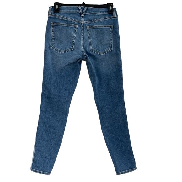 Veronica Beard SZ 26 Debbie Skinny Jeans High-Rise Button-Fly Tux Striped Blue - Picture 3 of 9